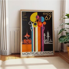 Expo 67 Montreal Poster, Mid Century Modern Worlds Fair Art Print