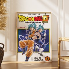 Dragon Ball Super Manga Volume 3 Poster Print Goku Vegeta Blue Anime Wall Art