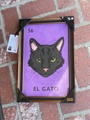 Sapna Shah Wall Frame Art Decor 56 El Gato Cat Mexican Loteria Game 12×18” inch