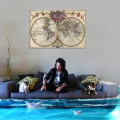 83800 Vintage Historical 1720 Nautical Chart World Map Decor Wall Print Poster