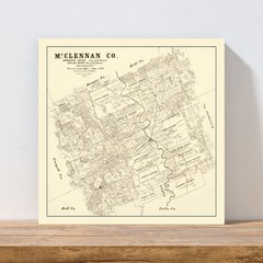 Old Map of McLennan County, TX 1878 – Vintage Texas Art