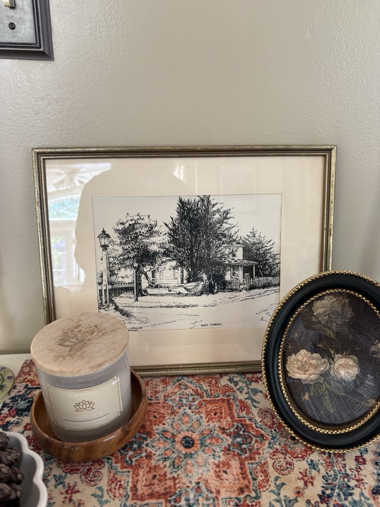 Vintage Framed Art Print With Hidden Message On History Landscape Coastal Decor