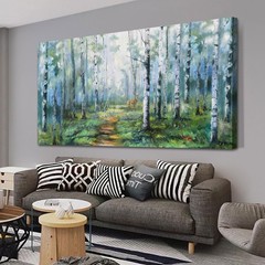 Landscape Wall Art Large Living Room Bedroom Wall Decor White Birch Tree Canv…