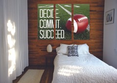 Decide Commit Succeed Canvas Print Set Ready To Hang Motivational Quote Wall Art