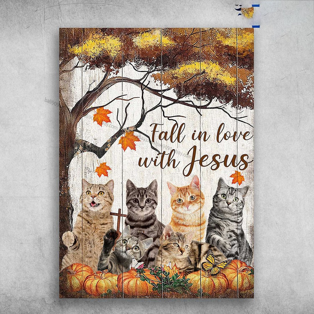 Pumpkin Cat – Fall In Love With Jesus, Cat God Lover, Halloween Day