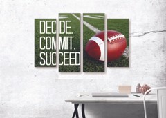 Decide Commit Succeed Canvas Print Set Ready To Hang Motivational Quote Wall Art