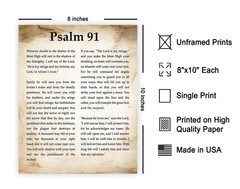 Psalm 91 Print – Bible Verse Poster – Scripture Art – Inspiring Gift for Men,