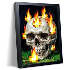 Burning Skull Wall Art, Gamer Style Wall Decor, With Pixel Fire Skull Canvas …
