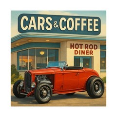 Cars & Coffee, Diner, Sunday morning cars, hot rod 32 Ford roadster, highboy