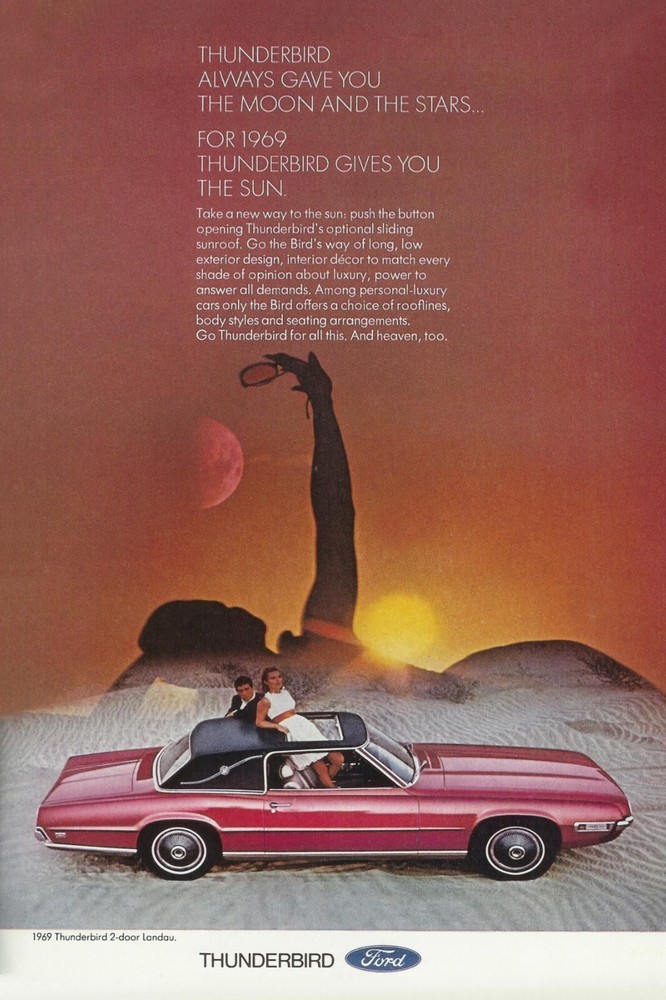 1969 Ford Thunderbird ad | 24×36 inch POSTER | vintage classic car