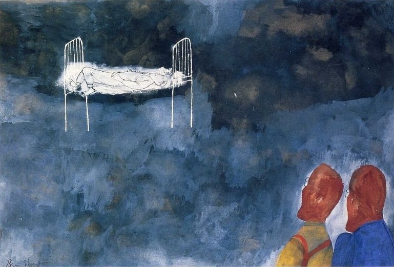 Ben Shahn Surreal Dream Scene – Floating Bed Modernist Giclée Print