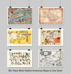 Pictorial Map the Navajo Nation in Arizona Celebrating Native American Identity