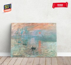 Claude Monet Impression Sunrise Painting Canvas Print Poster Home Decor
