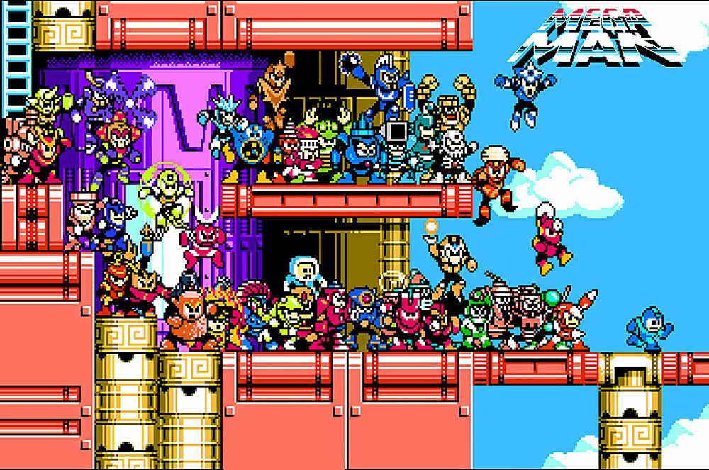 Mega Man Retro NES SNES 1 2 3 4 5 6 7 8 9 Premium POSTER MADE IN USA – MMN018