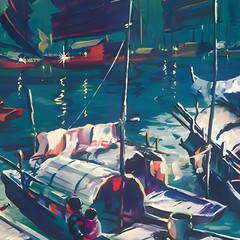 Hong Kong – Fly There by BOAC – 1950 Retro Travel Poster
