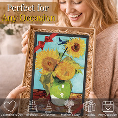 Vincent van Gogh Sunflowers Bouquet Framed Print 11×17 Vintage Floral Painting