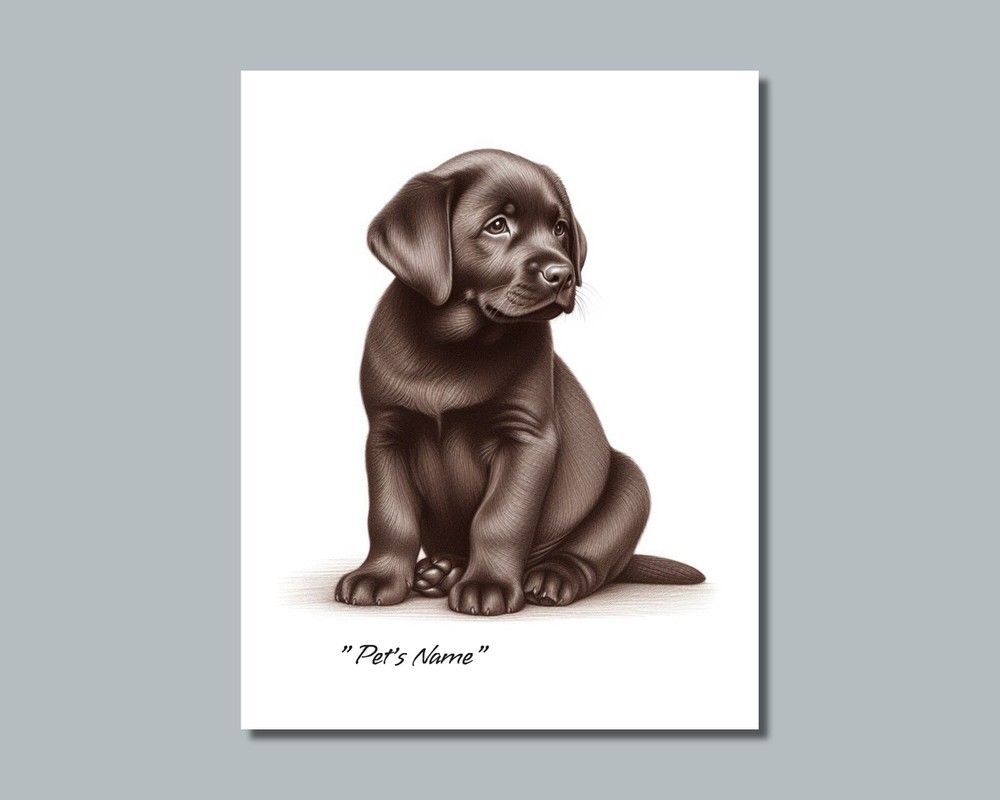 Personalized CHOCOLATE Lab LABRADOR Pet Photo PUPPY DOG Picture 8×10 11×14 (P1)