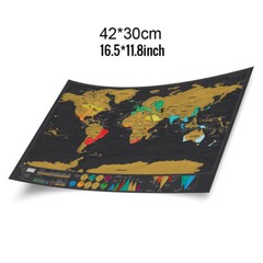 -10% World Map Scratch off Colorful Wall Decor Small or Big To Commemorate Trips