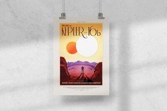 Kepler 16b – Space Tourism Exoplanet Travel Poster Wall Art by NASA JPL