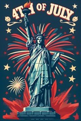 4th of July Statue of Liberty – 250 Years USA Holiday Decor – POSTER 20″x30″