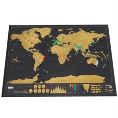-10% World Map Scratch off Colorful Wall Decor Small or Big To Commemorate Trips