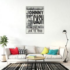 Johnny Cash – Music Poster (Folsom State Prison, Jan. 13, 1968 Promo) (24 x 36″)