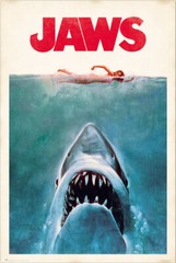Jaws – Movie Poster (Regular Style – Retro / Vintage Design) (Size: 24″ x 36″)