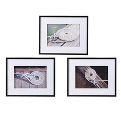 Framed 30 In. X 24 In. Rope Wall Art with Black Frame, Wall Decor for Living Roo