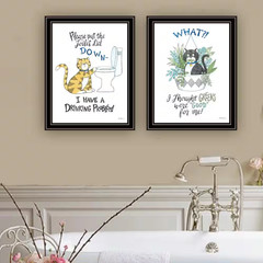 Framed 2-Pieces 14 In. X 18 In. Vignette (I Have a Drinking Problem) Black Wall