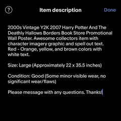 2007 Harry Potter And The Deathly Hallows Borders Book Store Vintage Y2K Poster