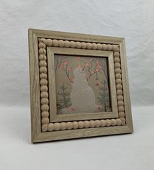 Greenbrier Framed Art Snowman with Shiny Red Cardinals Birds 6.25”x6.25”