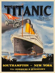 1912 Titanic World’s Largest Liner White Star Line Vintage Travel Poster – 24×32