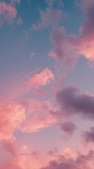 Soft Pink Blue Morning Sky Aesthetic Background