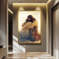Jesus Christ Embracing Woman Canvas Wall Art Christian Spiritual Decor
