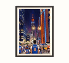 Handcrafted New York Basketball Playoffs Print, Jalen Brunson, NYC Playoff Night