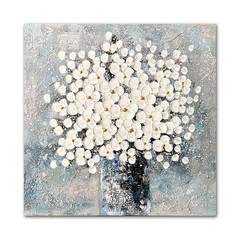 Flowers Canvas Wall Art Blue and White Blossom Pictures Contemporary Palette …