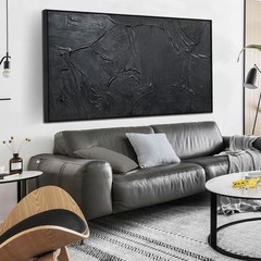 Black Abstract Wall Art Canvas Large Modern Living Room Bedroom Office Decor