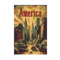 America 250 Tribute – Vintage 4th of July Celebration Graphic – POSTER 20″x30″