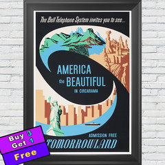 America The Beautiful Attraction Poster 12″x18″ Disneyland