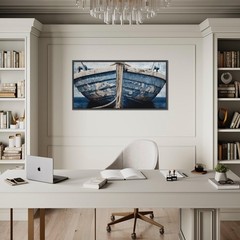 Nautical Decor Rustic Boat Wall Art Decor Picture Rustic Coastal Canvas Print…