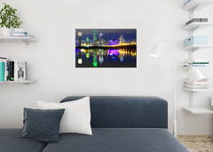 Downtown Dallas Texas Skyline Reflections Photo Art Print Poster 24×36 inch