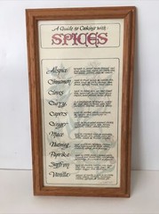 A Guide to Cooking with SPICES Glass picture frame vintage by Susana
