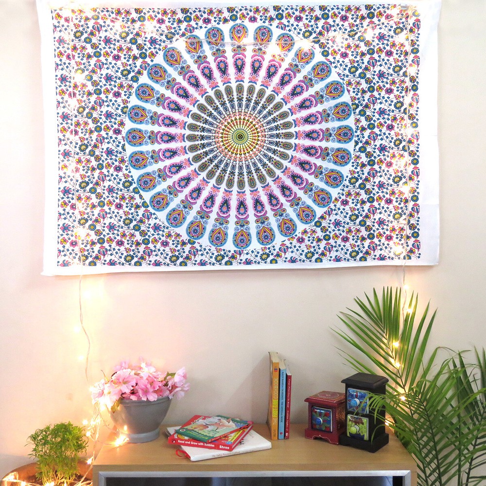 Poster Mandala Tapestry Wall Hanging Indian Decor Bohemian Throw Cotton Tapestry