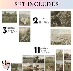 97 Decor Large 11×14 French Country Wall Art Decor – Vintage Wall Art Prints, Fa