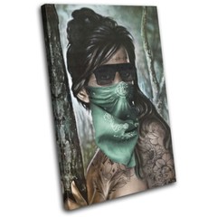 Tina Gangster Tattoo Retro Vintage SINGLE CANVAS WALL ART Picture Print