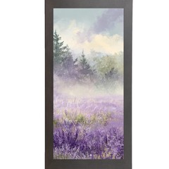 Lavender Field Left Panel Floral Framed Wall Art Misty Purple Wildflower Decor
