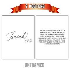 Isaiah 42:16, Bible Verse Quote, Set of 2 Poster Prints, Home Wall Art Décor