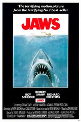 JAWS 1 OFFICIAL ORIGINAL 1975 FIRST FILM MOVIE CINEMA PRINT PREMIUM POSTER