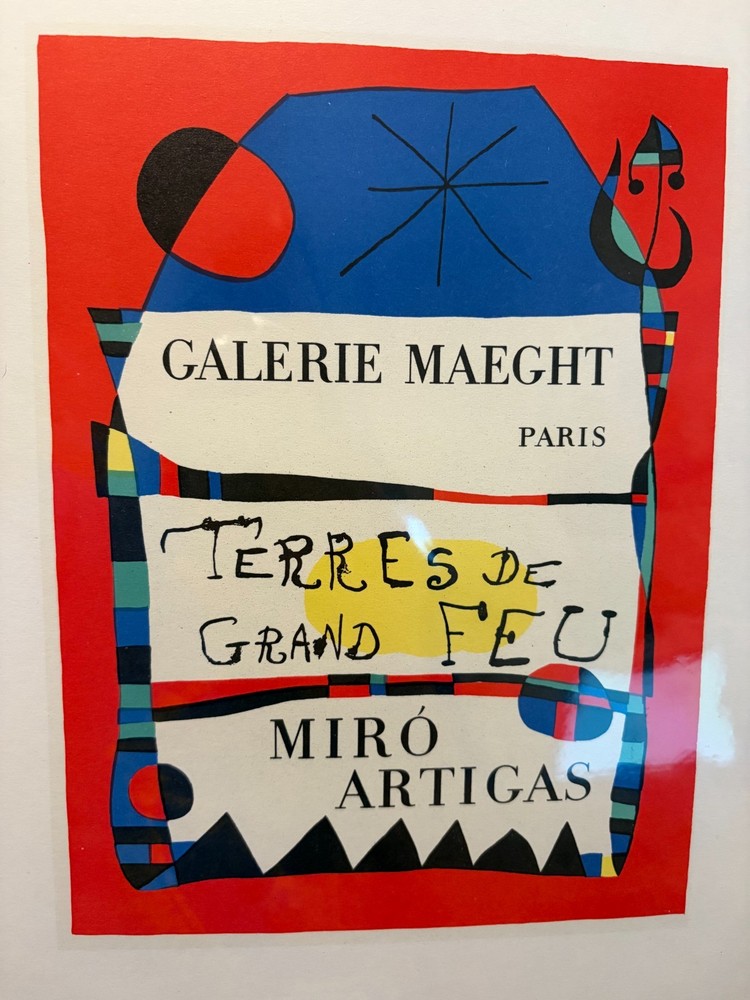 JOAN MIRO Terres de Grand Feu 12.5″ x 9.25″ Lithograph 1959 Surrealism Multicolo