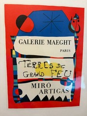 JOAN MIRO Terres de Grand Feu 12.5″ x 9.25″ Lithograph 1959 Surrealism Multicolo